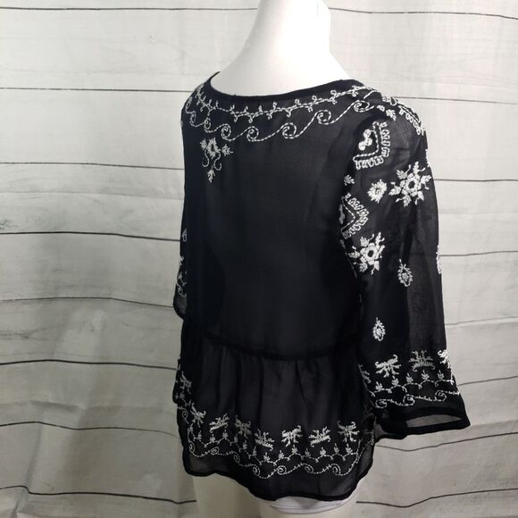 Free People sheer boho flowy top XS - Picture 5 of 8